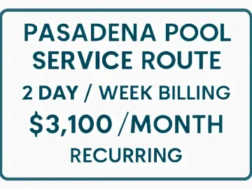 Pasadena Pool Service Route 2 Day a week billing $3,100 a month recurring.