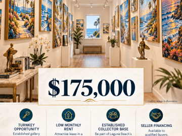 Art Lovers Wanted– Waterfront Art Gallery- Laguna Beach CA
